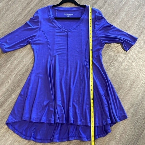 Soft Surroundings Women's Shirt Medium Purple Longline Coastal Grandma Classic - Picture 14 of 15